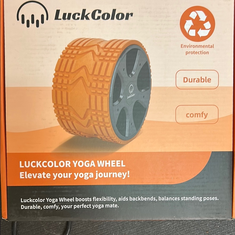 Yoga! LuckColor Vibrant Orange Yoga Wheel